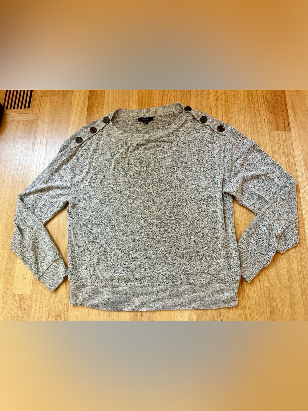 J crew Boat neck Heathered Gray sweater - insanely soft sz xs boyfriend fit